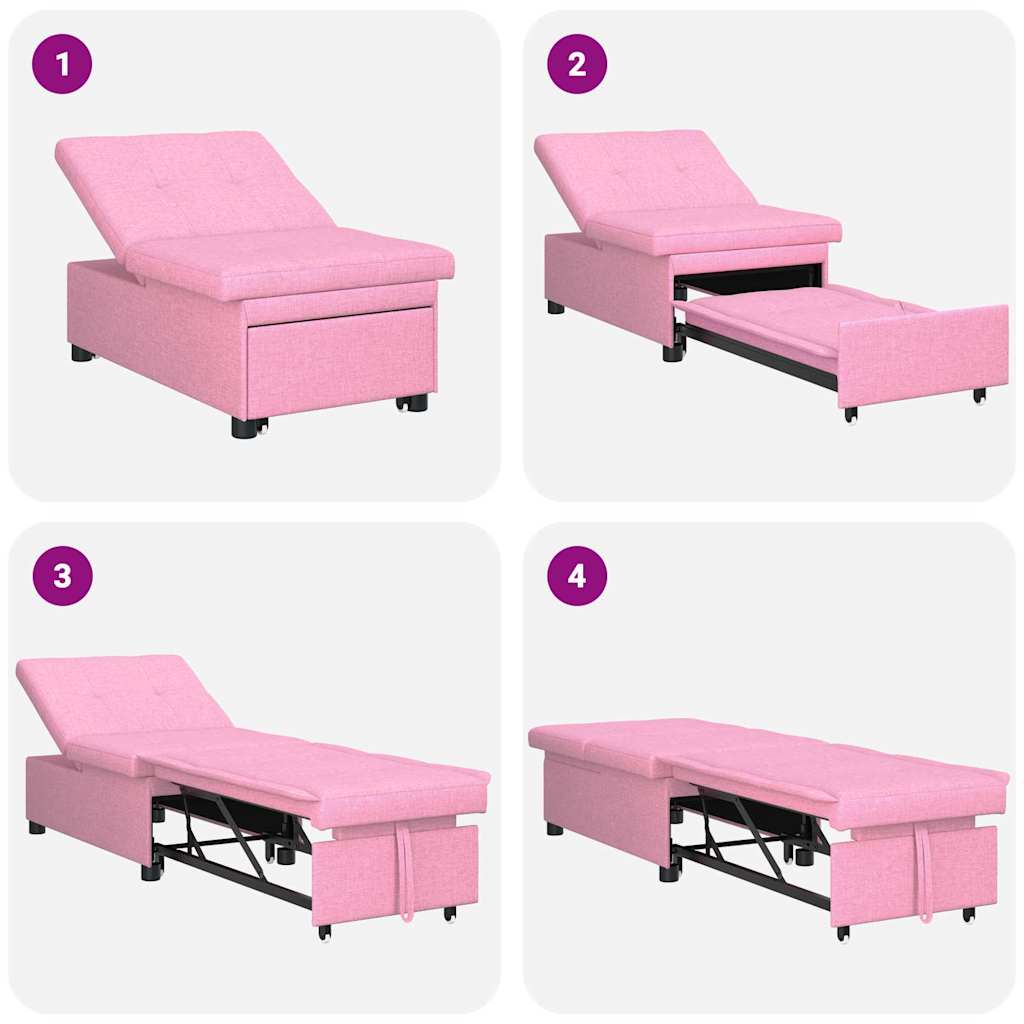 Uittrekbare Slaapbank Roze 194 x 50 x 82 cm Stof