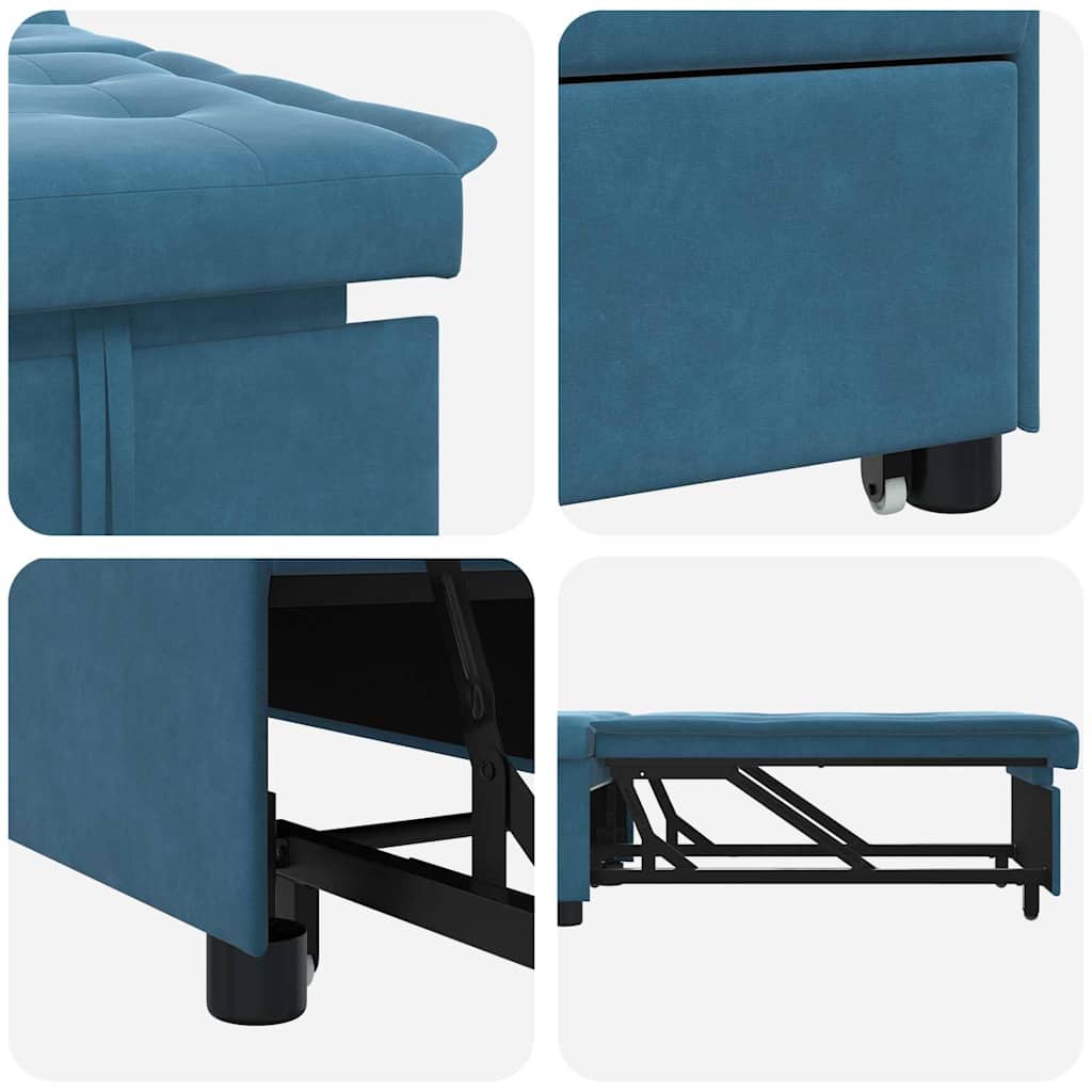 Slaapbank Blauw 194 x 67 x 82 cm Fluweel