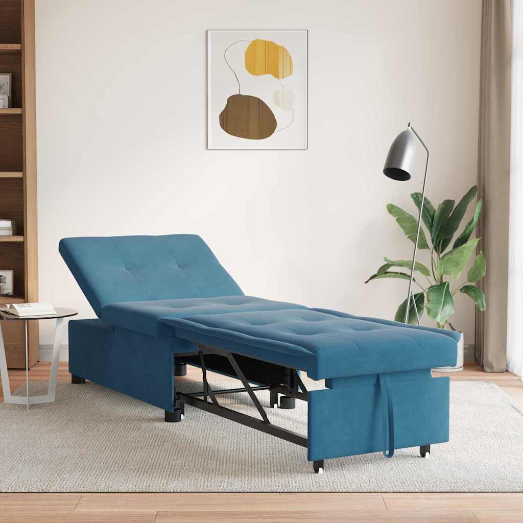 Slaapbank Blauw 194 x 67 x 82 cm Fluweel
