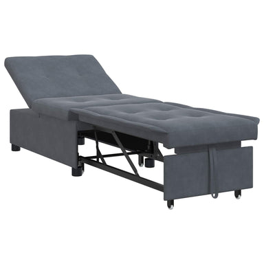 Slaapbank Donkergrijs 194 x 67 x 82 cm Fluweel