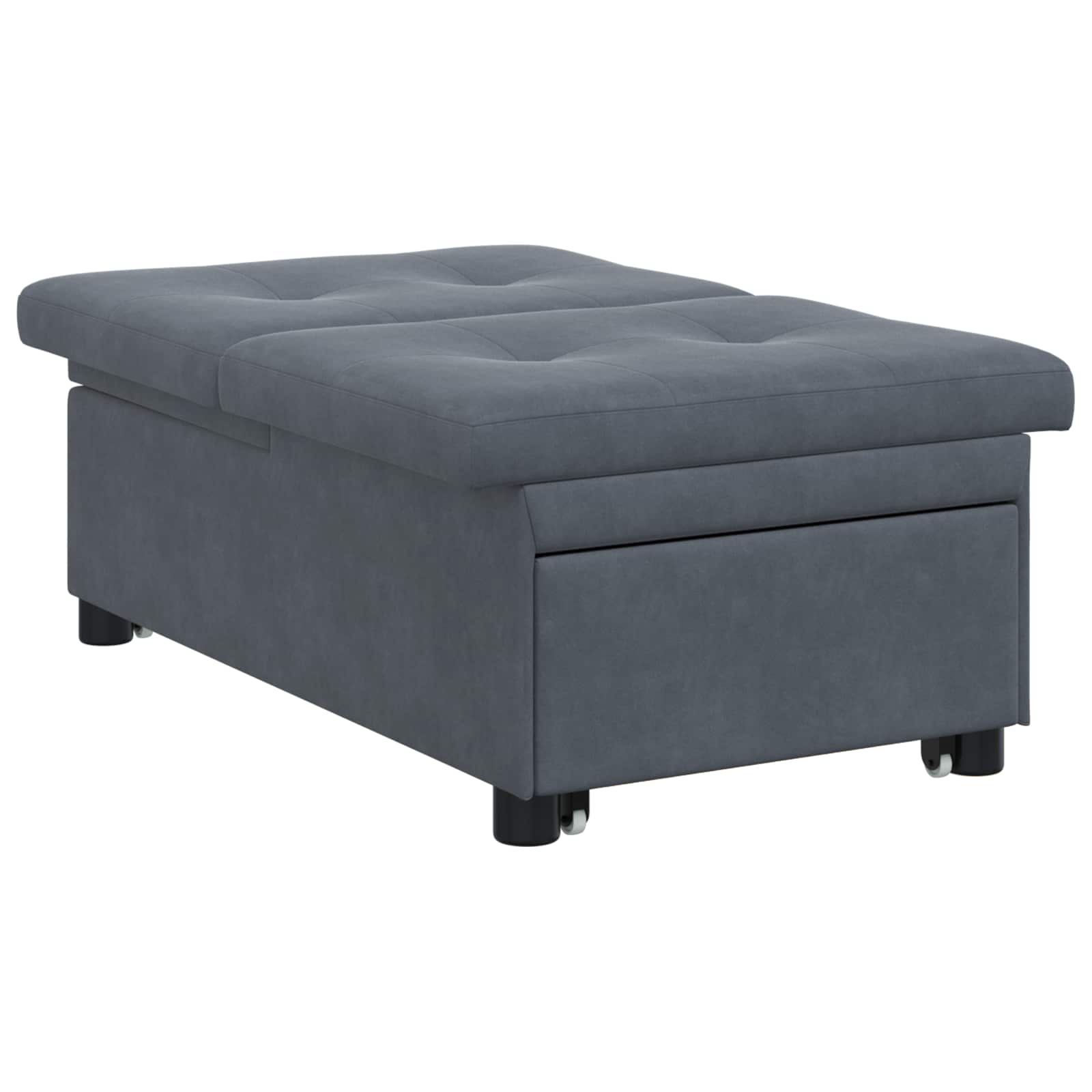 Slaapbank Donkergrijs 194 x 67 x 82 cm Fluweel