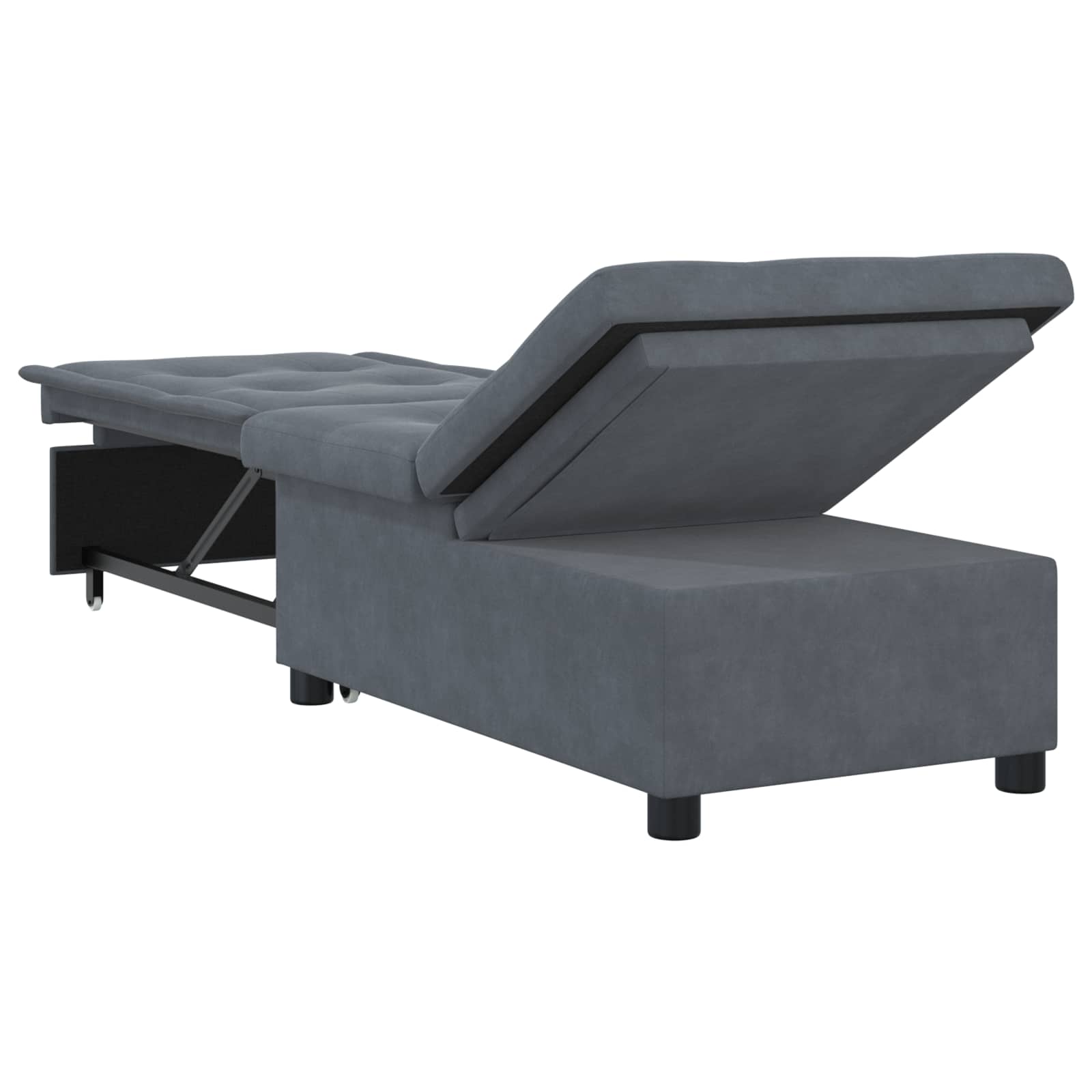 Slaapbank Donkergrijs 194 x 67 x 82 cm Fluweel