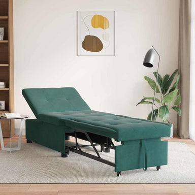 Slaapbank Donkergroen 194 x 67 x 82 cm Fluweel