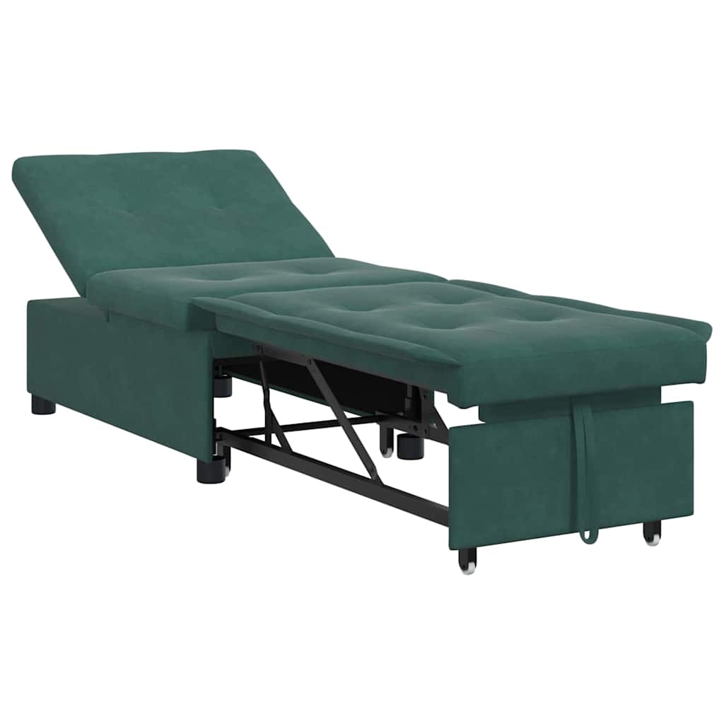 Slaapbank Donkergroen 194 x 67 x 82 cm Fluweel