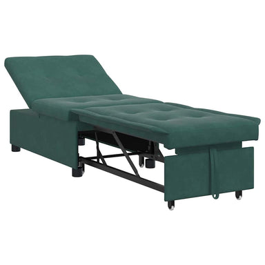 Slaapbank Donkergroen 194 x 67 x 82 cm Fluweel