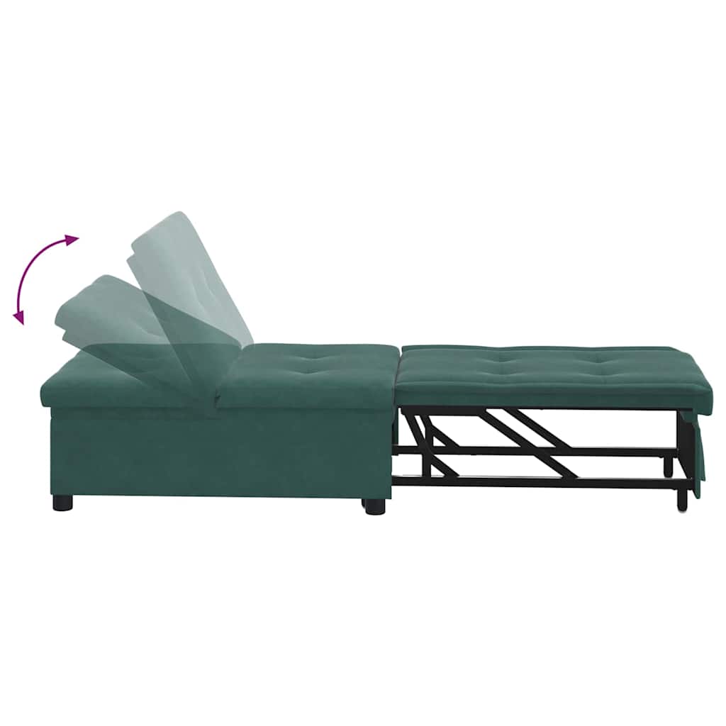 Slaapbank Donkergroen 194 x 67 x 82 cm Fluweel