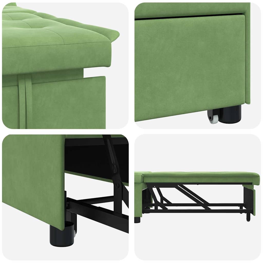 Slaapbank Lichtgroen 194 x 67 x 82 cm Fluweel