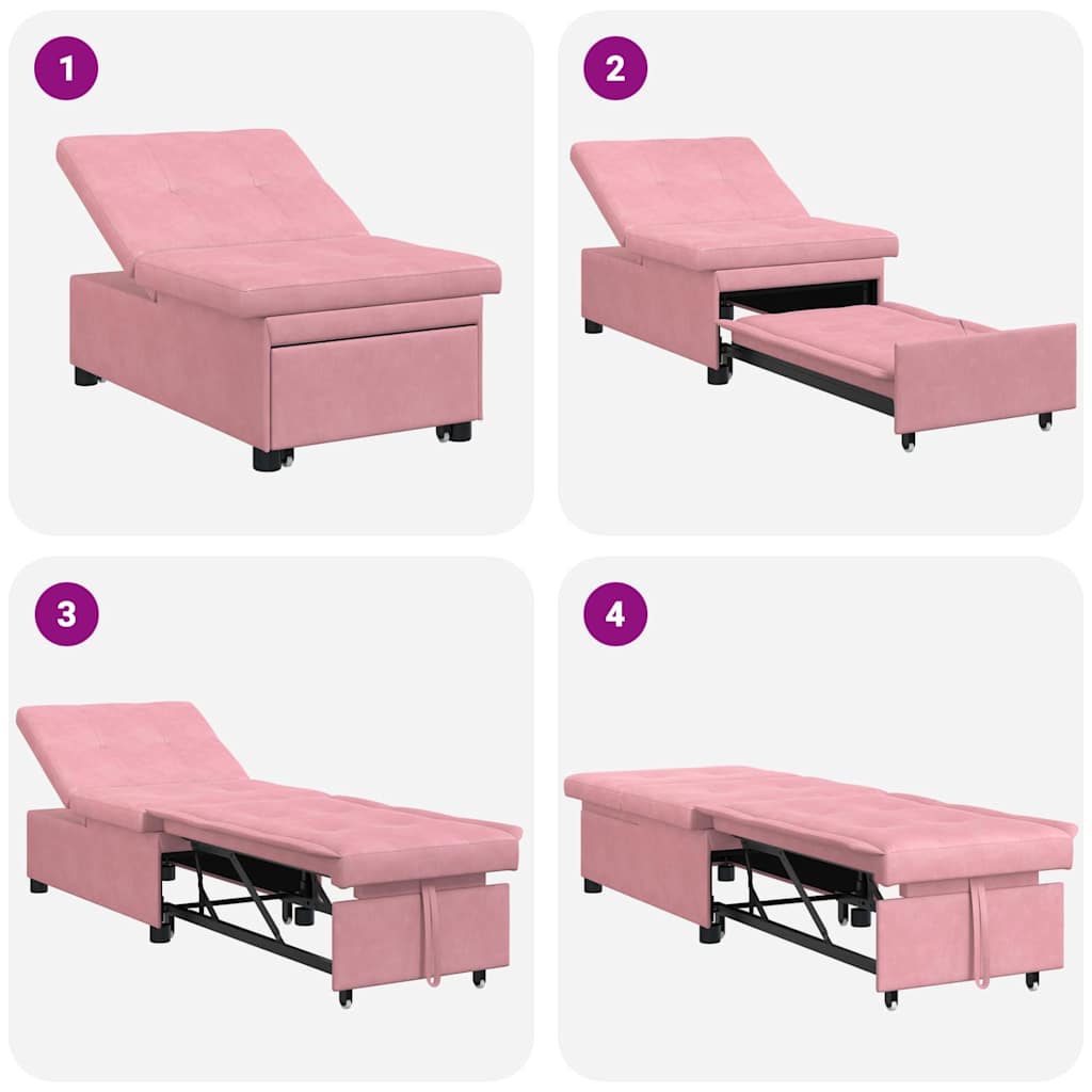 Slaapbank Roze 194 x 67 x 82 cm Fluweel