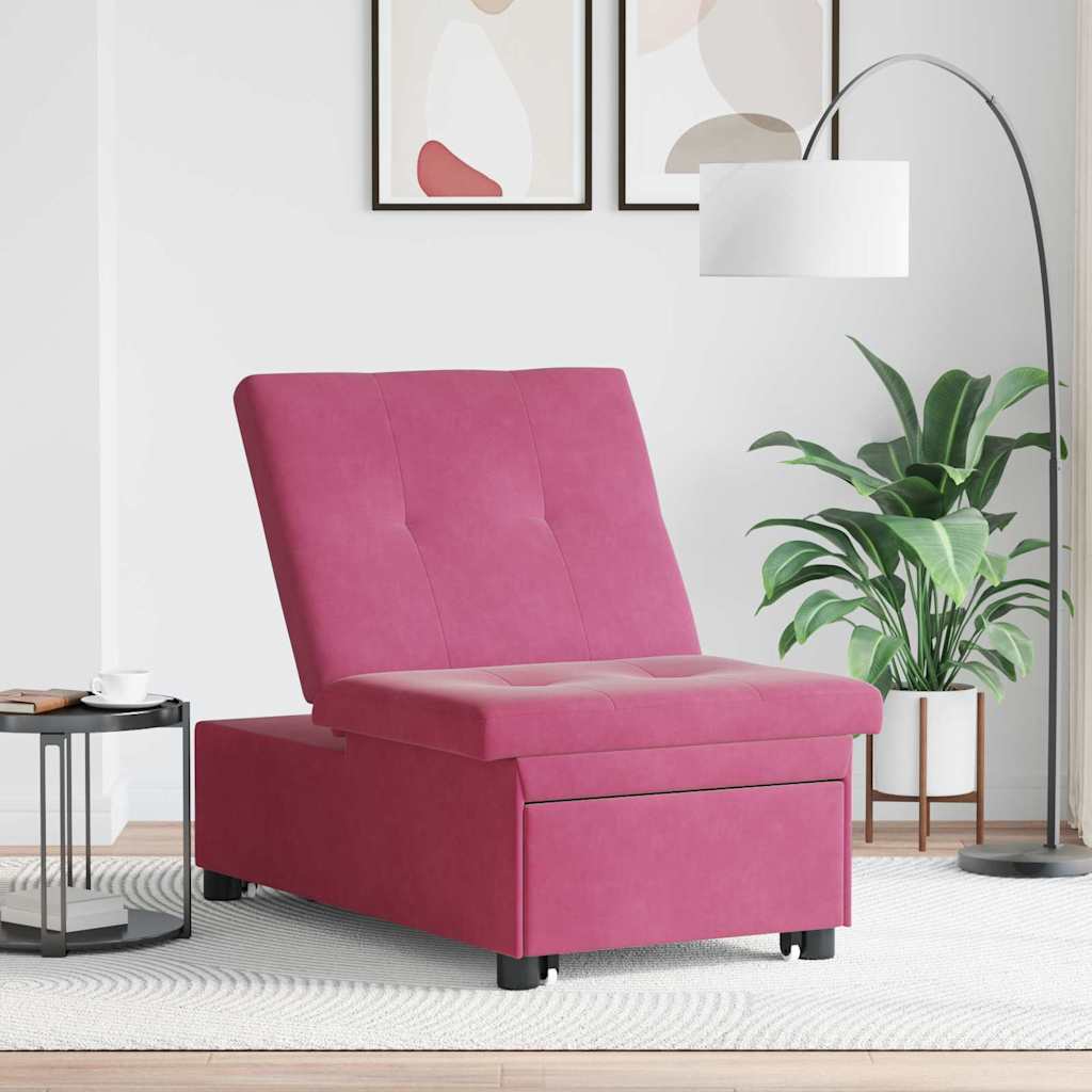 Slaapbank Wijnrood 194 x 67 x 82 cm Fluweel