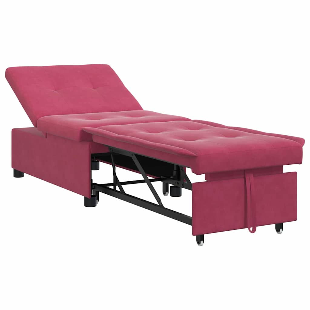 Slaapbank Wijnrood 194 x 67 x 82 cm Fluweel