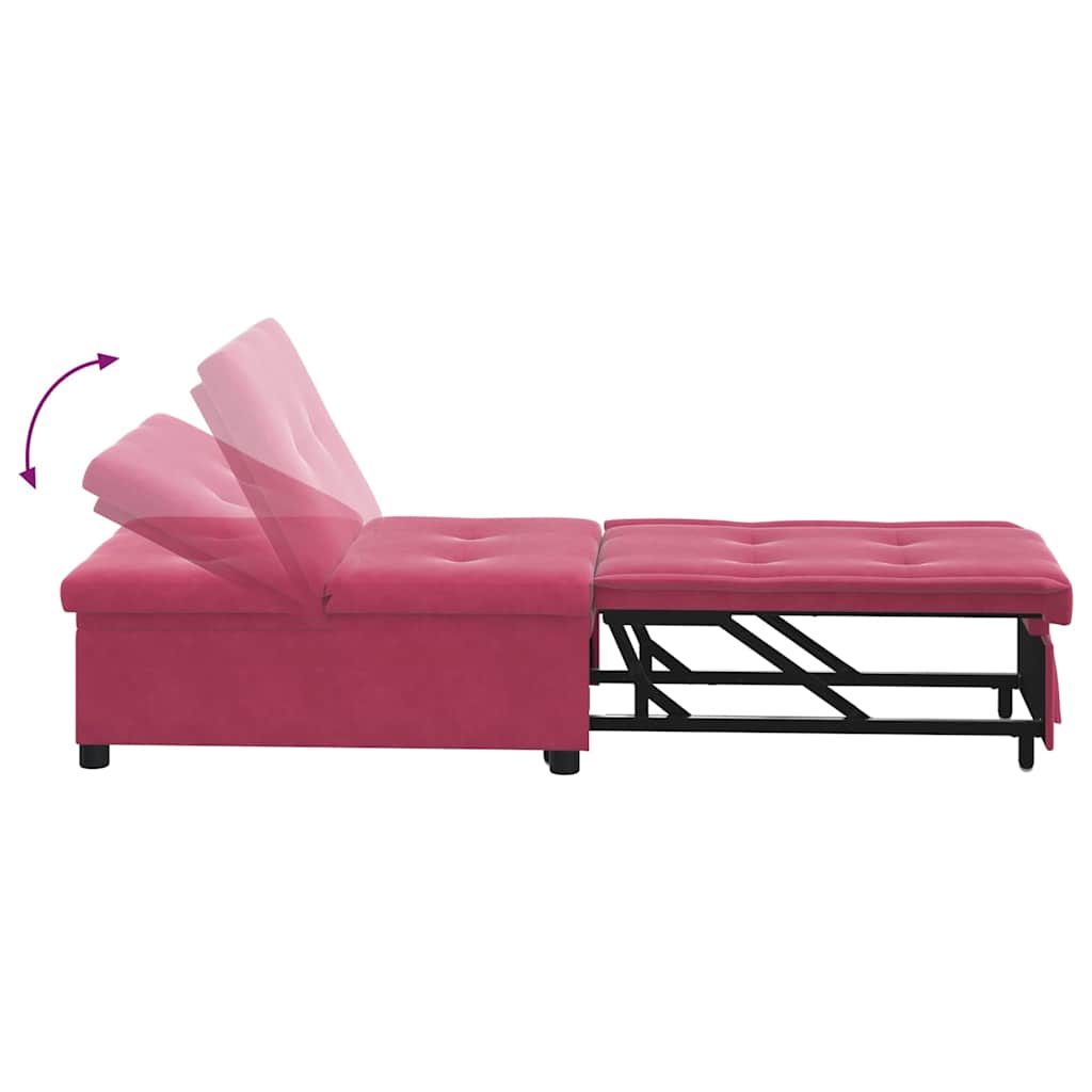 Slaapbank Wijnrood 194 x 67 x 82 cm Fluweel
