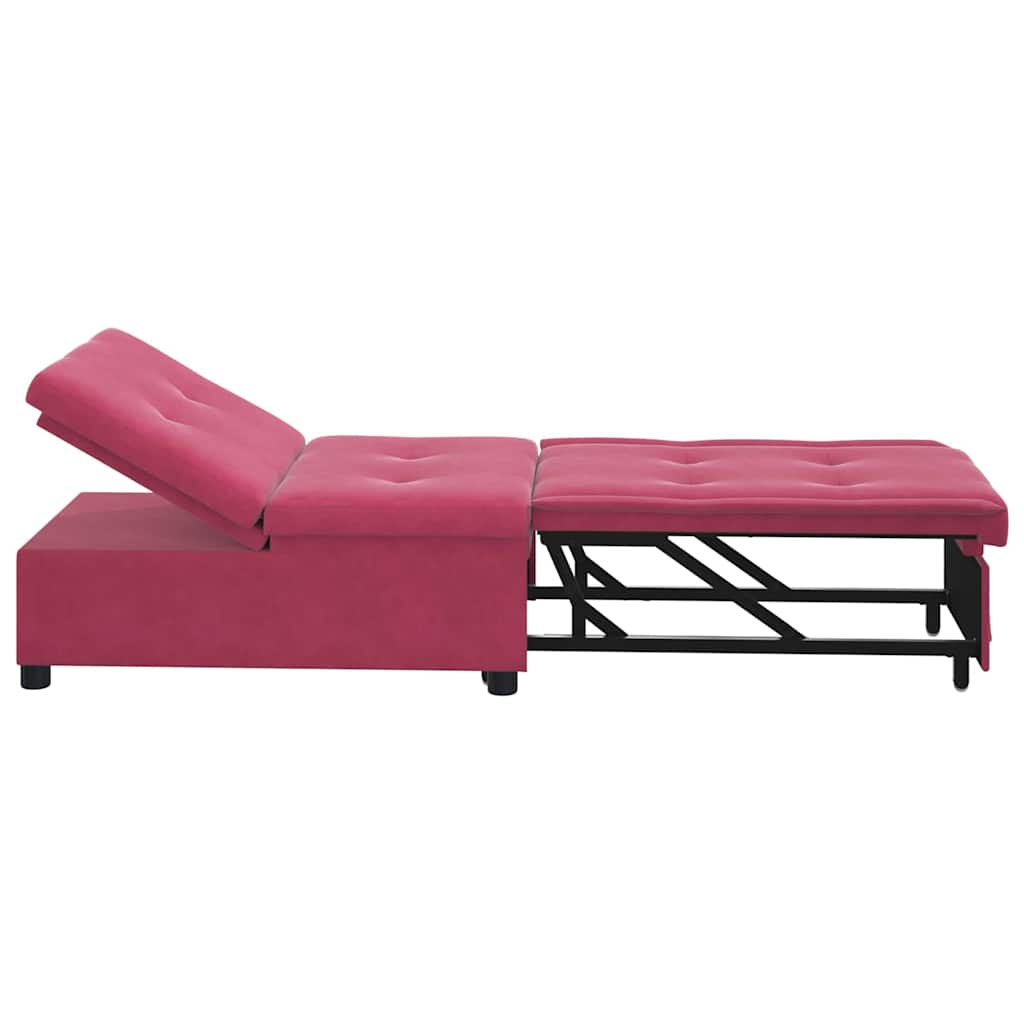 Slaapbank Wijnrood 194 x 67 x 82 cm Fluweel