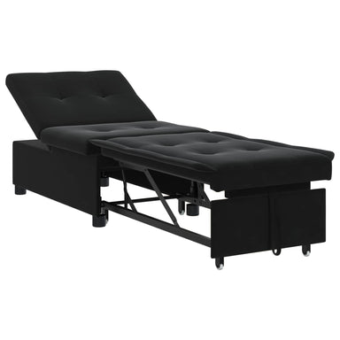 Slaapbank Zwart 194 x 67 x 82 cm Fluweel