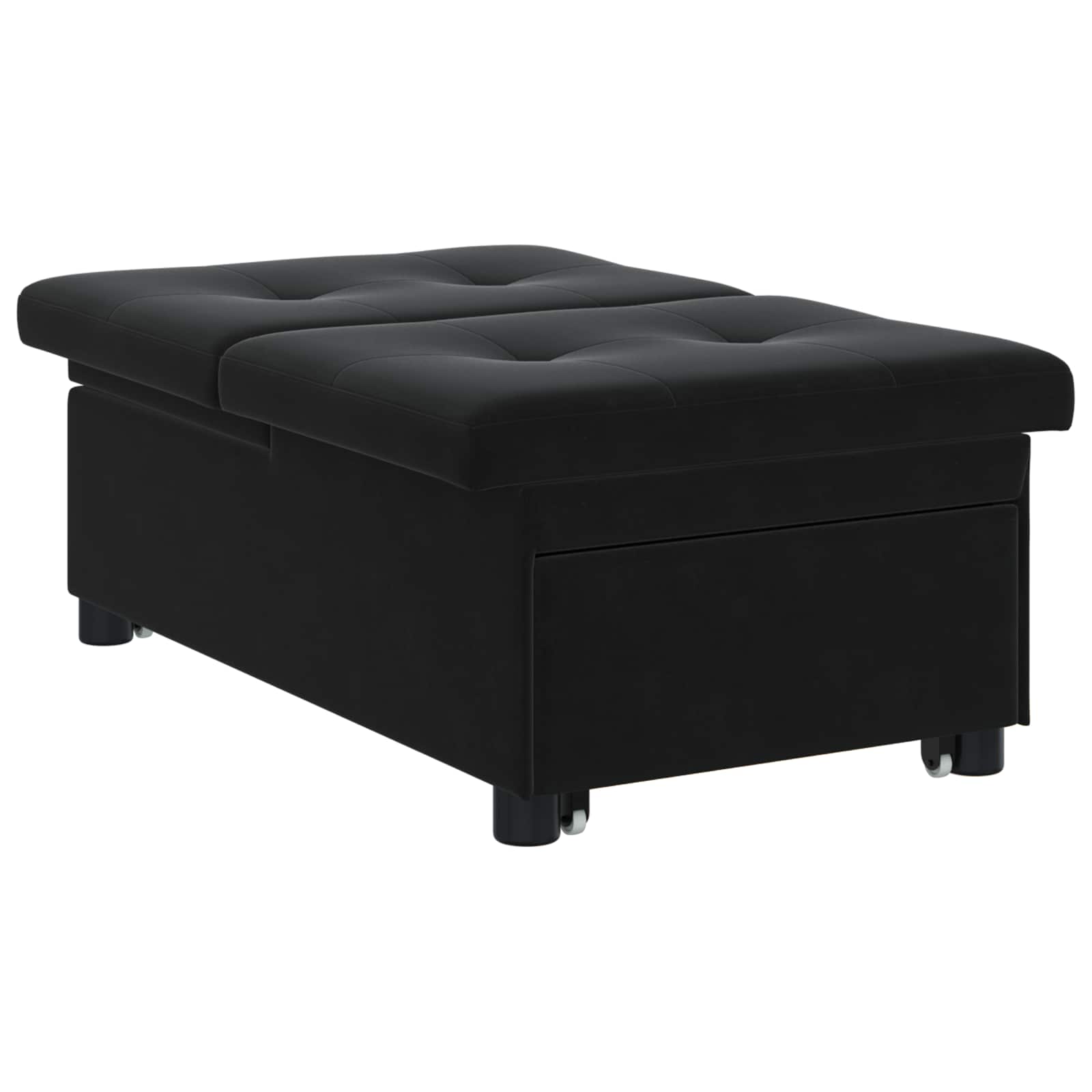 Slaapbank Zwart 194 x 67 x 82 cm Fluweel