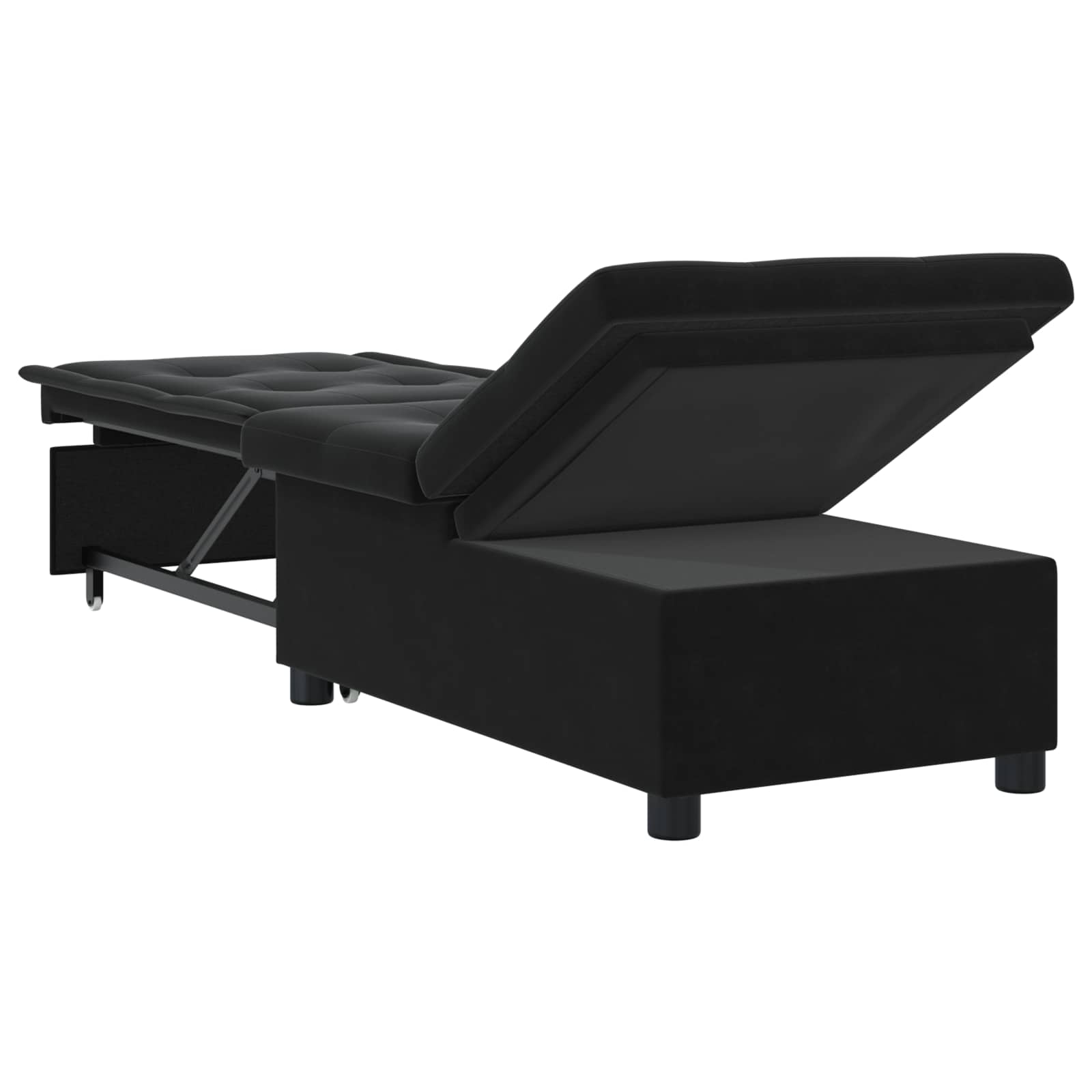 Slaapbank Zwart 194 x 67 x 82 cm Fluweel