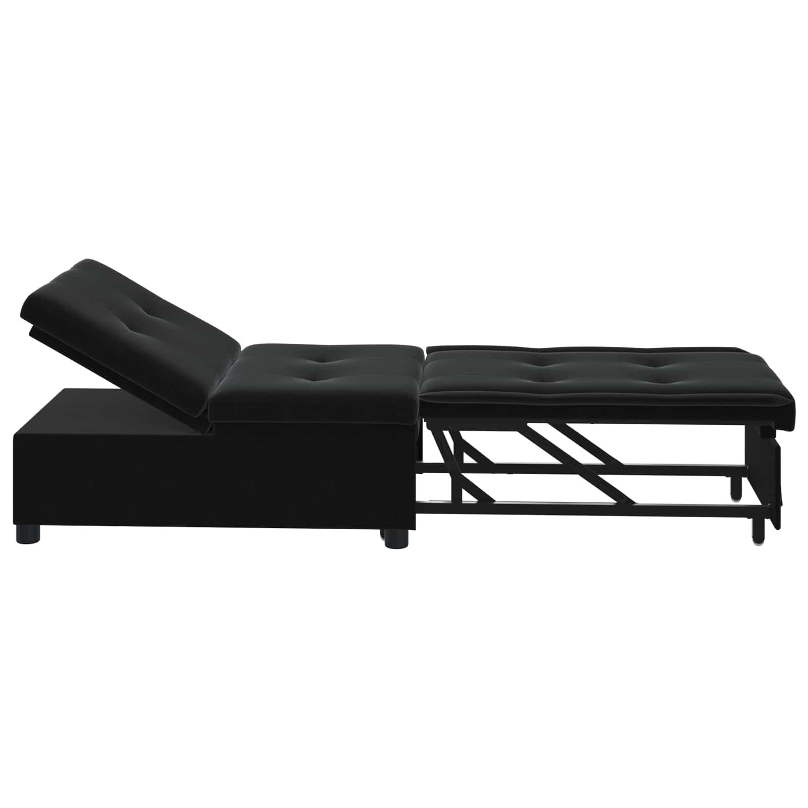 Slaapbank Zwart 194 x 67 x 82 cm Fluweel