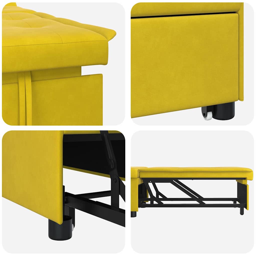Slaapbank Geel 194 x 67 x 82 cm Fluweel