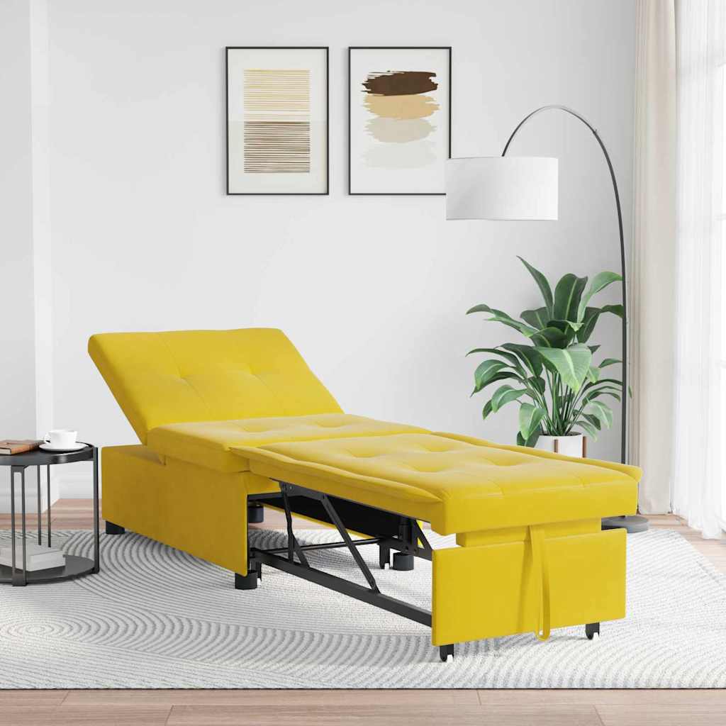 Slaapbank Geel 194 x 67 x 82 cm Fluweel
