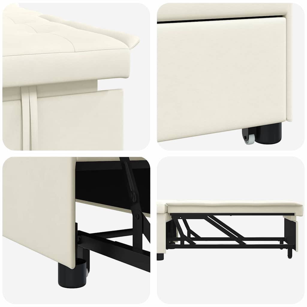 Slaapbank Crème 194 x 67 x 82 cm Fluweel