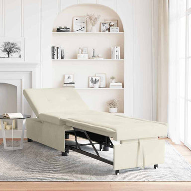Slaapbank Crème 194 x 67 x 82 cm Fluweel