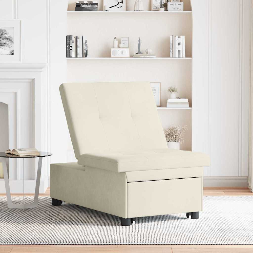 Slaapbank Crème 194 x 67 x 82 cm Fluweel