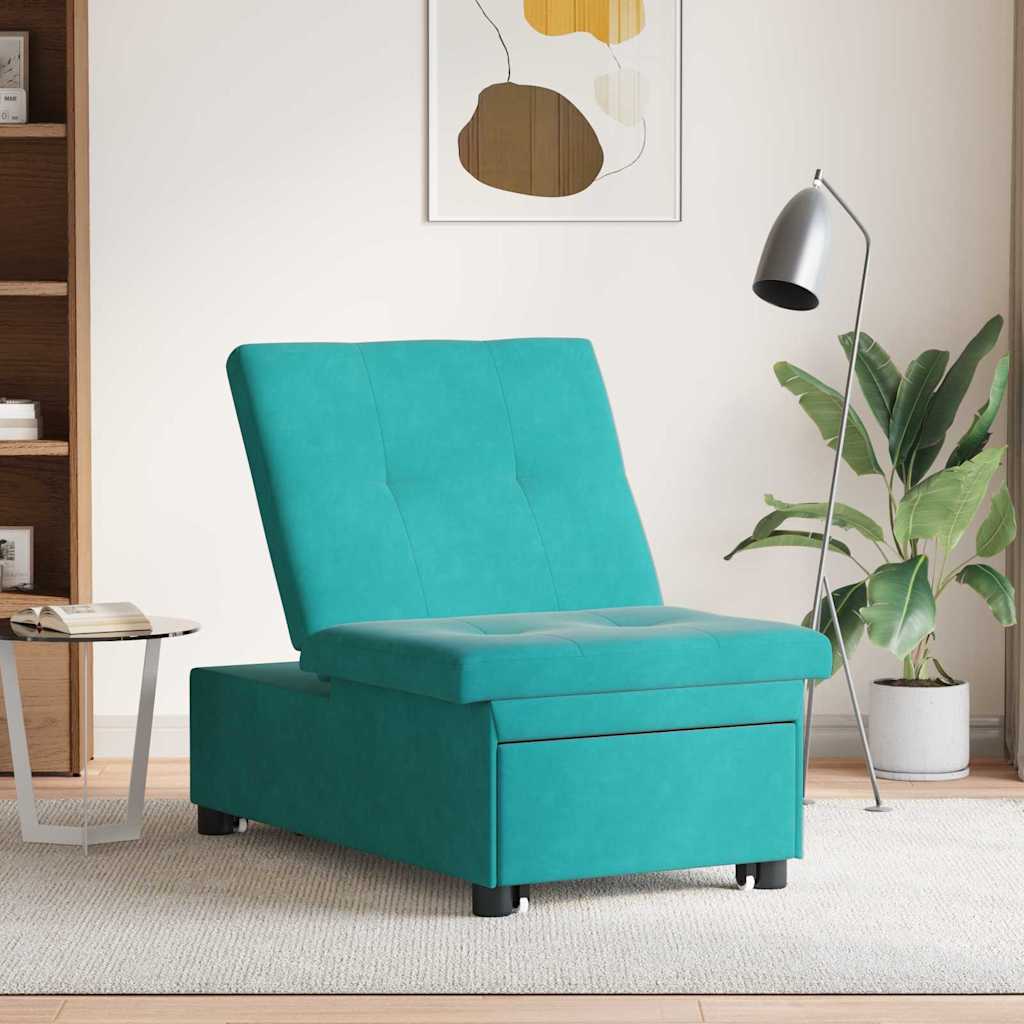Slaapbank Turquoise 194 x 67 x 82 cm Fluweel