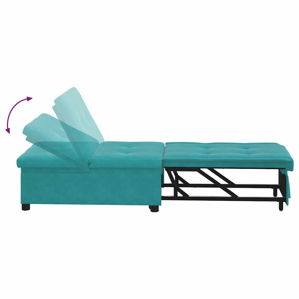 Slaapbank Turquoise 194 x 67 x 82 cm Fluweel