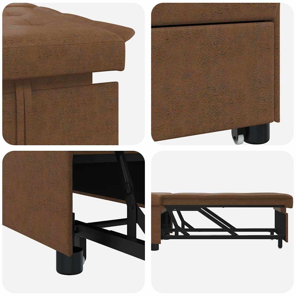 Slaapbank Bruin 194 x 67 x 82 cm Huahua Stof