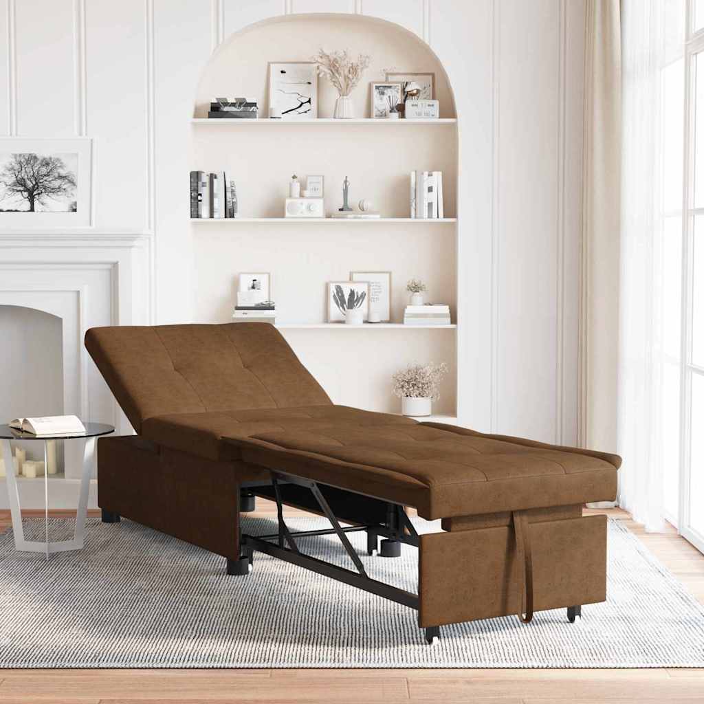 Slaapbank Bruin 194 x 67 x 82 cm Huahua Stof