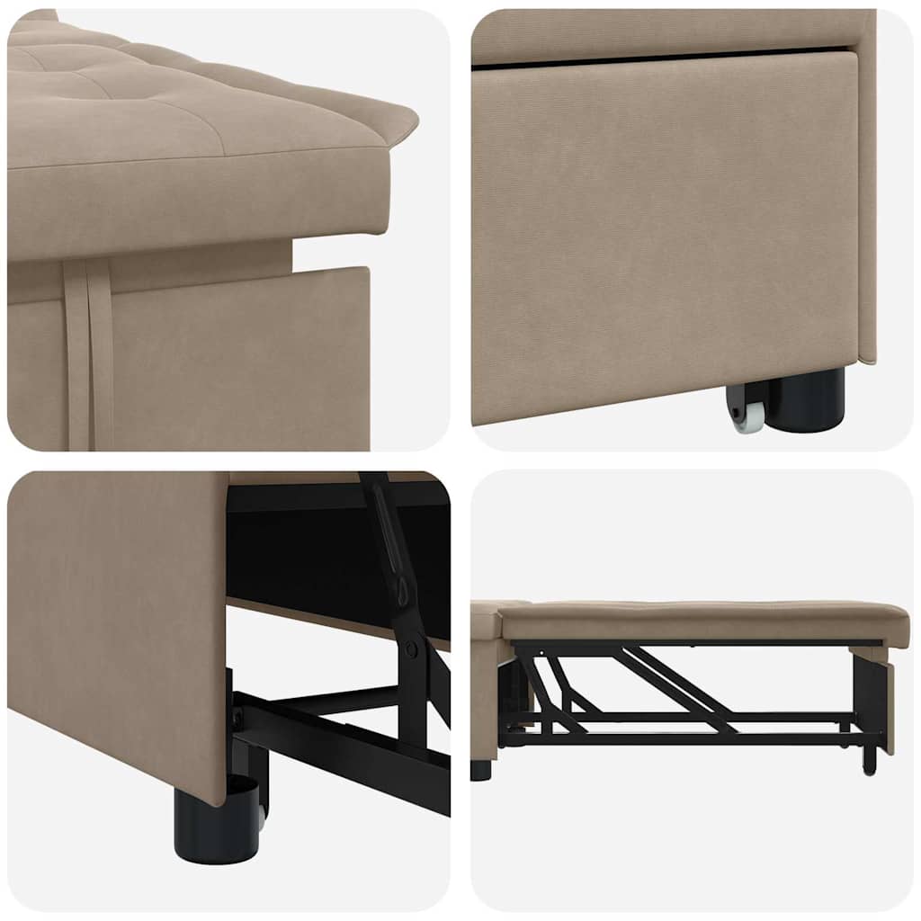 Uittrekbare Slaapbank Taupe 194 x 67 x 82 cm Microvezel