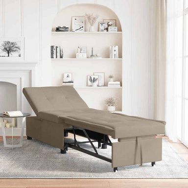 Uittrekbare Slaapbank Taupe 194 x 67 x 82 cm Microvezel