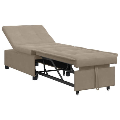 Uittrekbare Slaapbank Taupe 194 x 67 x 82 cm Microvezel