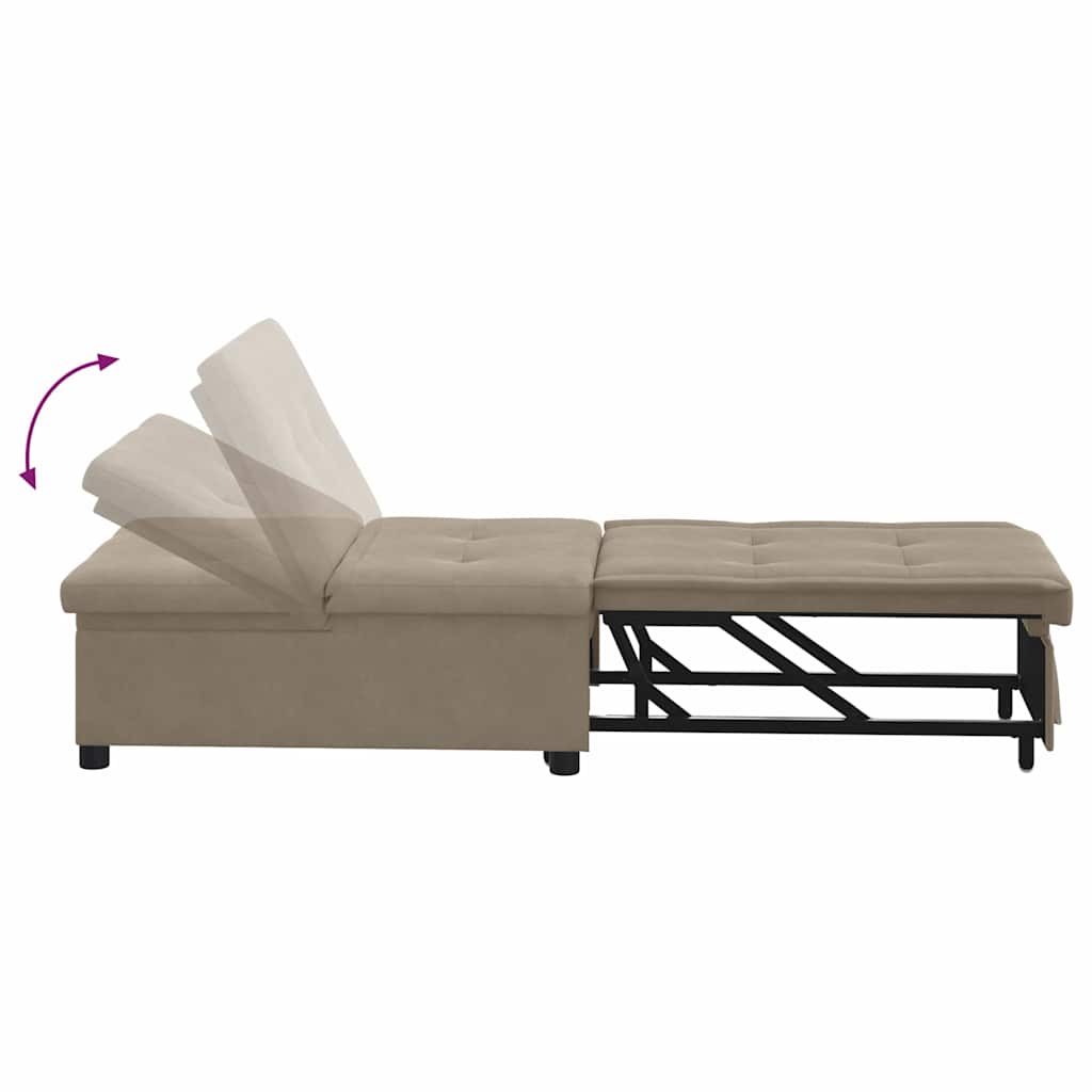 Uittrekbare Slaapbank Taupe 194 x 67 x 82 cm Microvezel