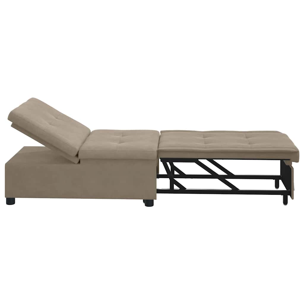 Uittrekbare Slaapbank Taupe 194 x 67 x 82 cm Microvezel