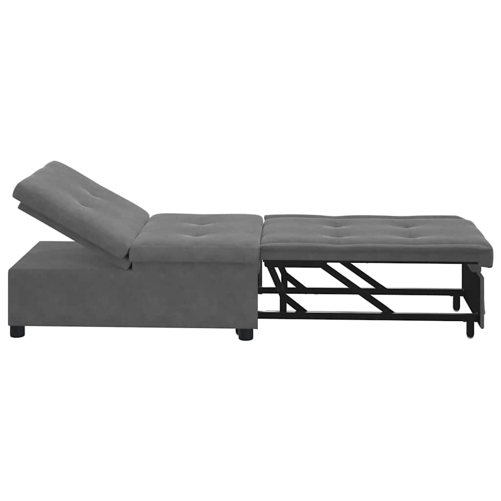 Uittrekbare Slaapbank Donkergrijs 194 x 67 x 82 cm Microvezel