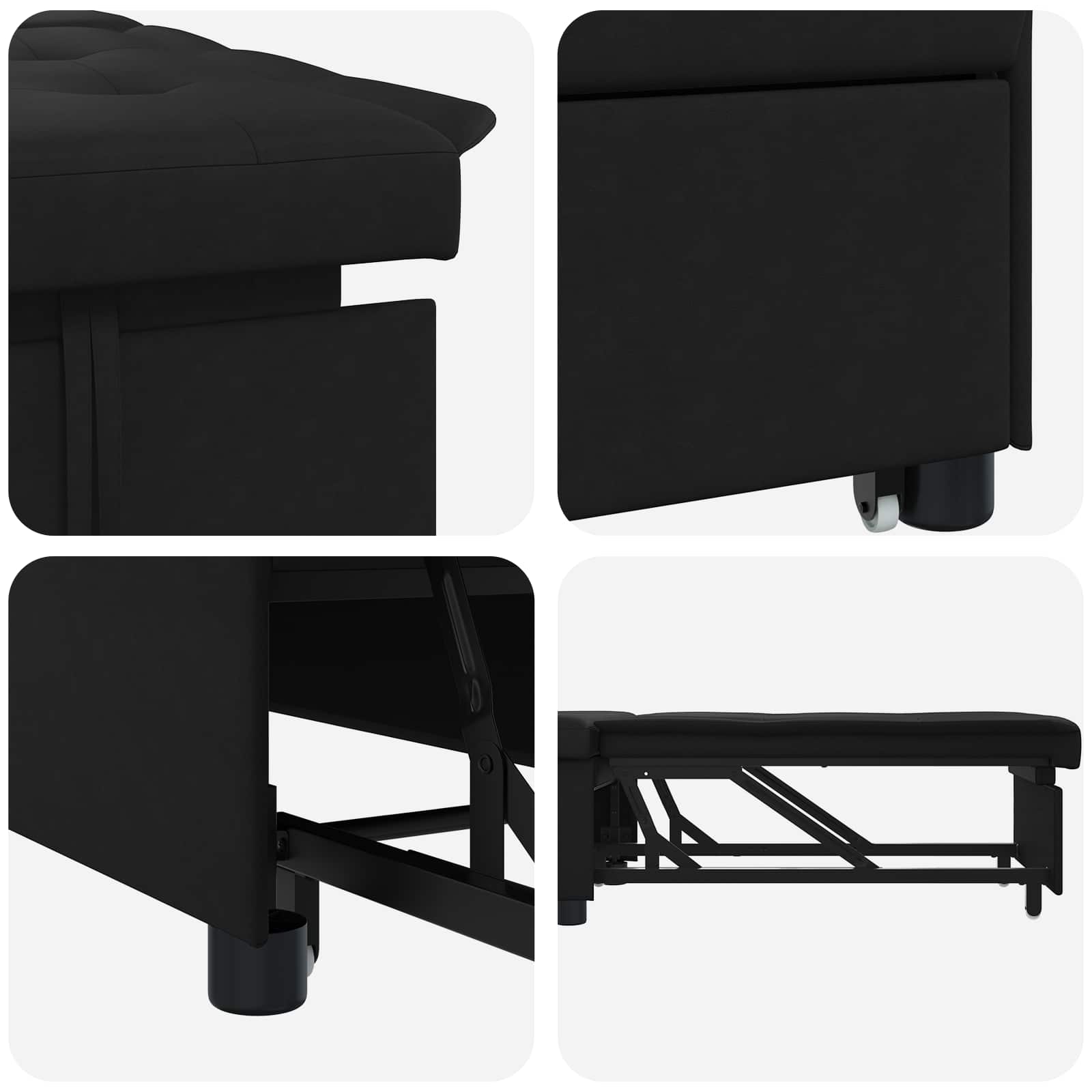 Uittrekbare Slaapbank Zwart 194 x 67 x 82 cm Microvezel