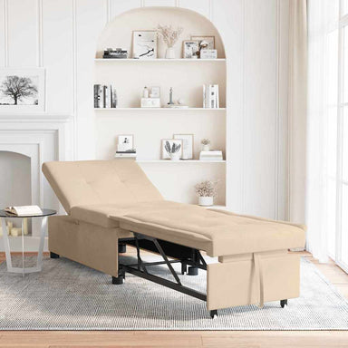 Uittrekbare Slaapbank Crème 194 x 67 x 82 cm Microvezel