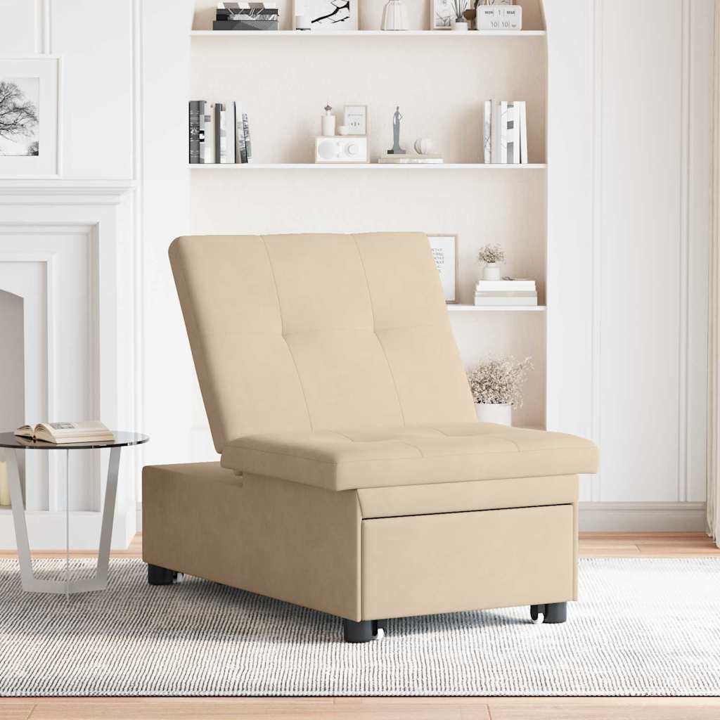 Uittrekbare Slaapbank Crème 194 x 67 x 82 cm Microvezel