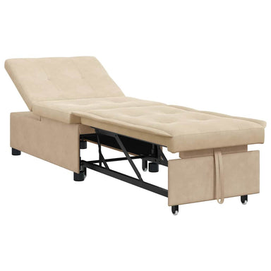 Uittrekbare Slaapbank Crème 194 x 67 x 82 cm Microvezel