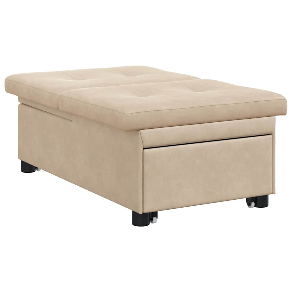 Uittrekbare Slaapbank Crème 194 x 67 x 82 cm Microvezel