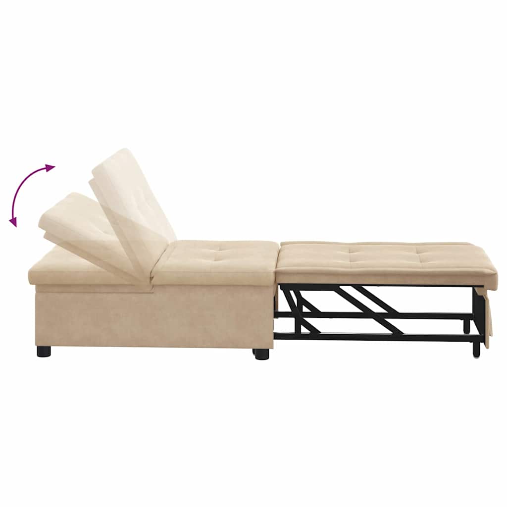 Uittrekbare Slaapbank Crème 194 x 67 x 82 cm Microvezel