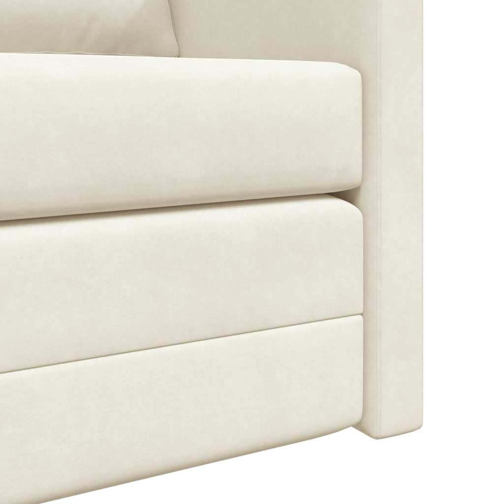 Slaapbank Crème 204 x 122 x 60 cm Fluweel