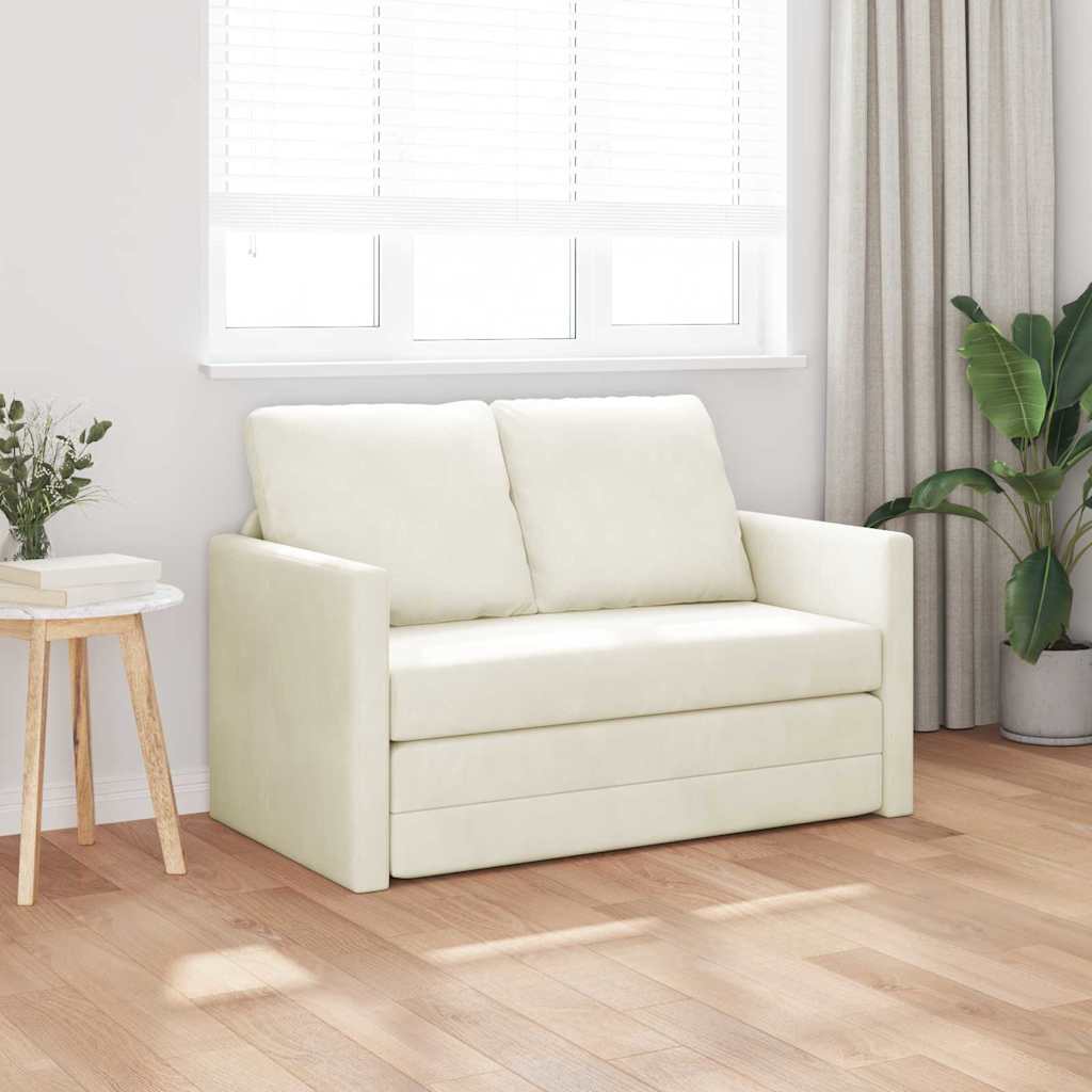 Slaapbank Crème 204 x 122 x 60 cm Fluweel