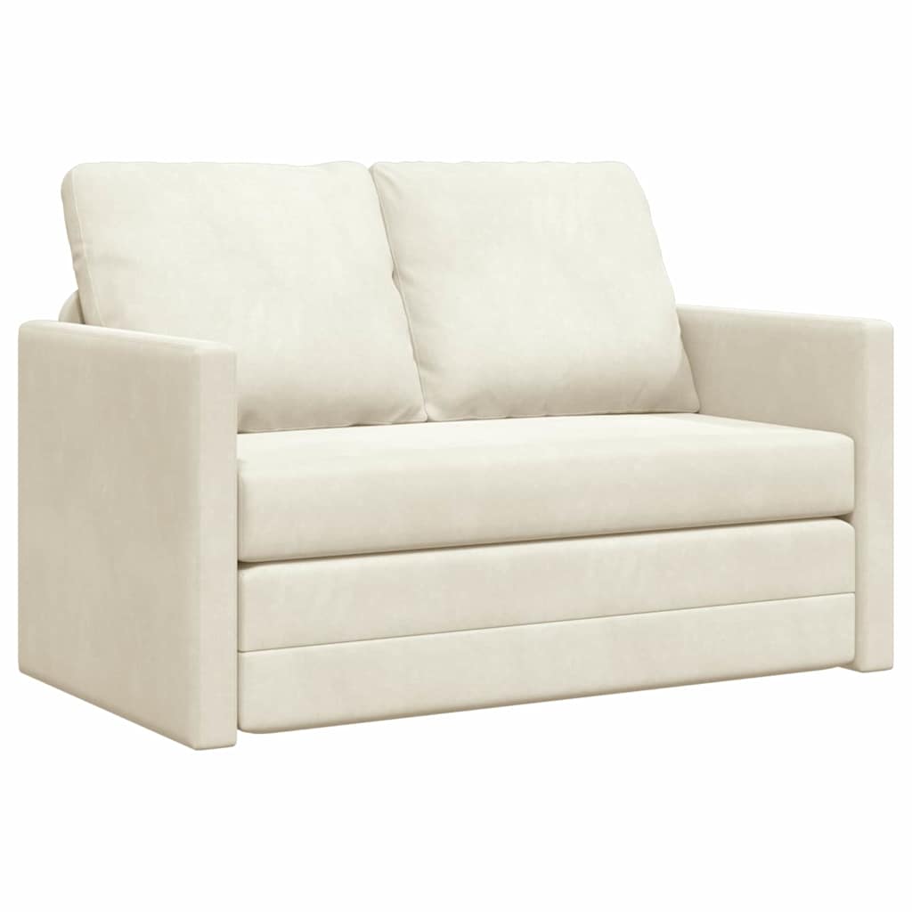 Slaapbank Crème 204 x 122 x 60 cm Fluweel