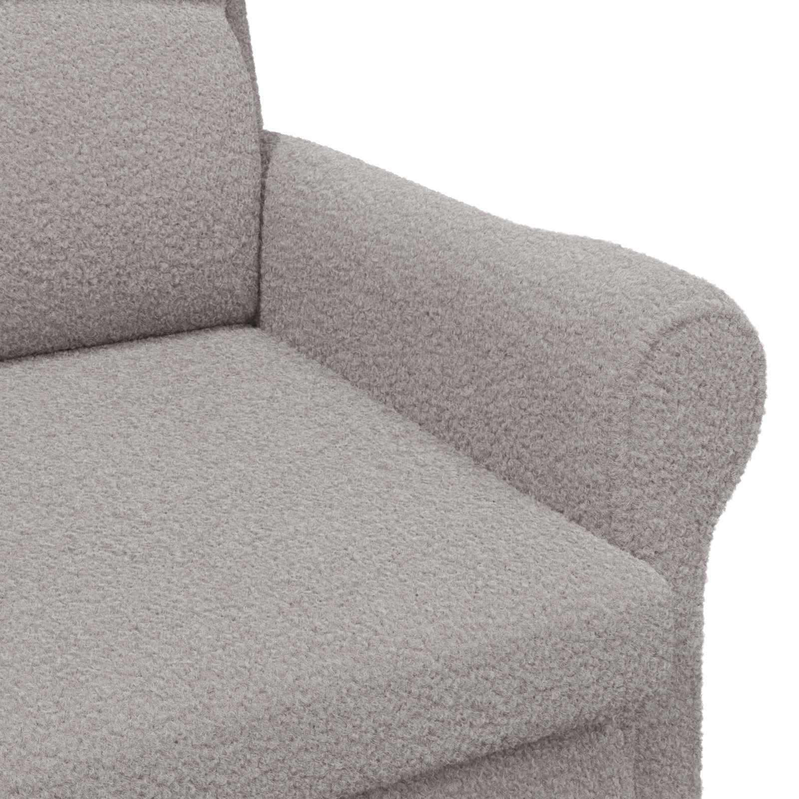 Fauteuil Lichtgrijs Zachte Sherpa stof