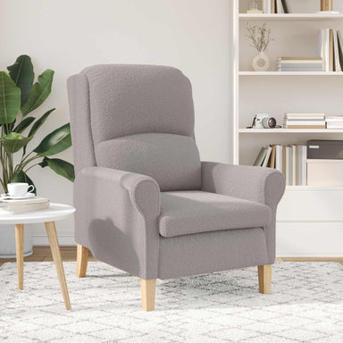 Fauteuil Lichtgrijs Zachte Sherpa stof
