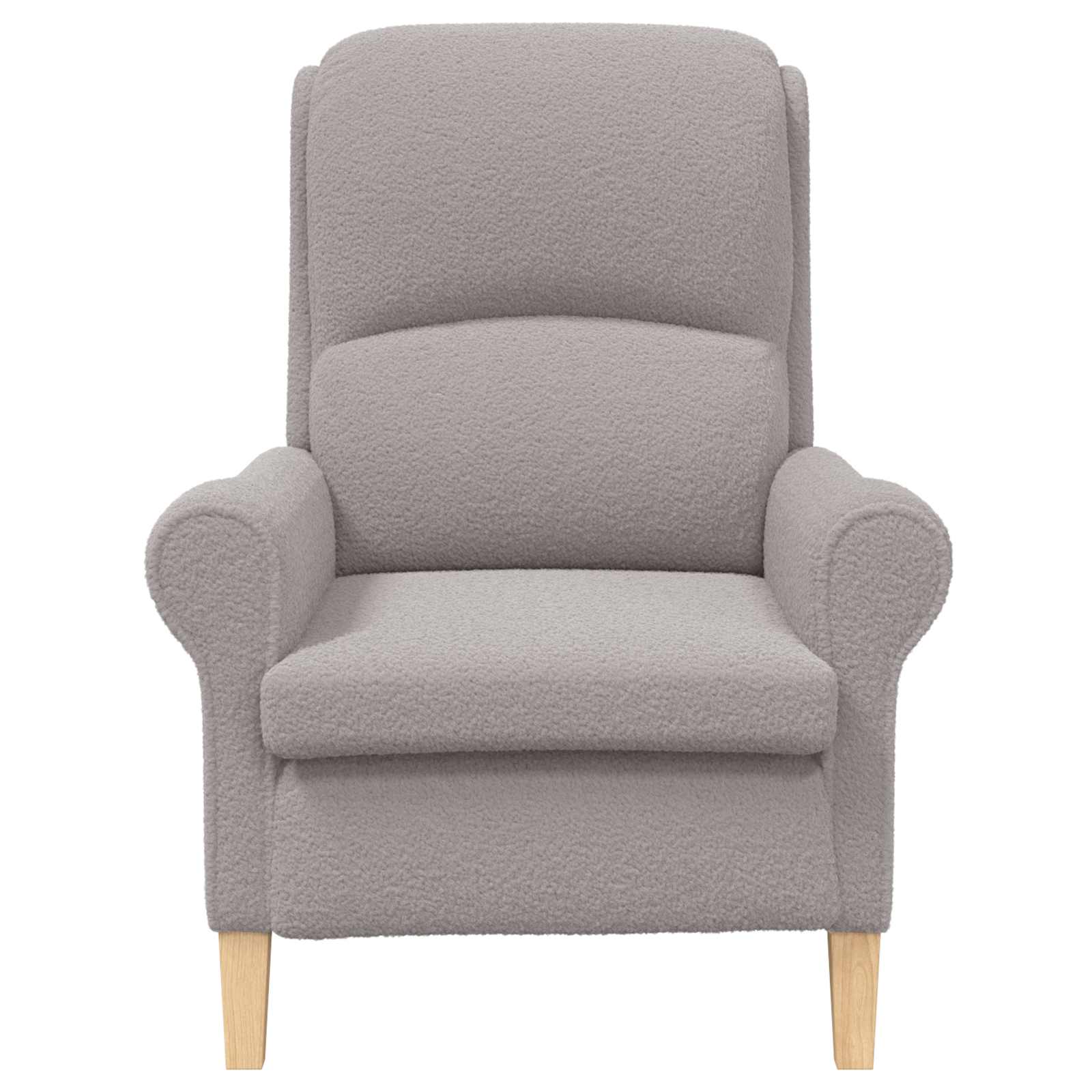 Fauteuil Lichtgrijs Zachte Sherpa stof