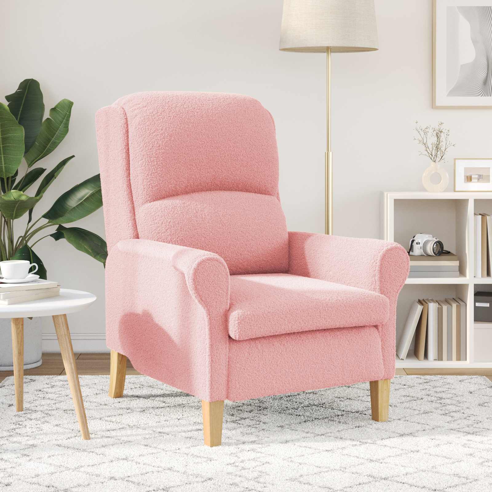 Fauteuil Roze Zachte Sherpa stof