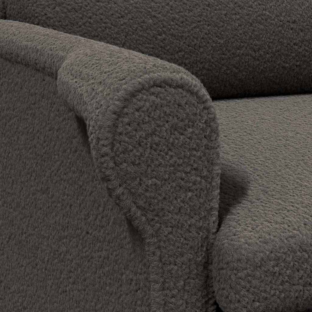 Fauteuil Donkergrijs Zachte Sherpa stof
