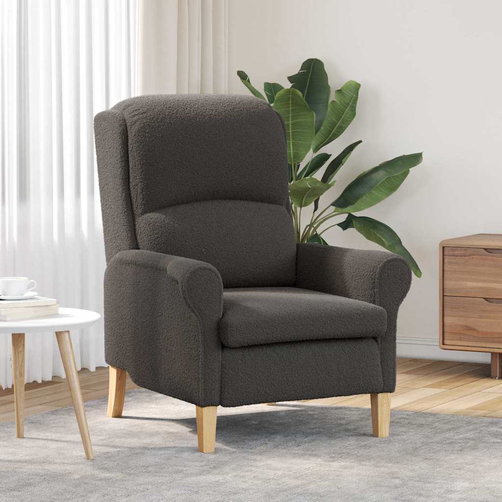 Fauteuil Donkergrijs Zachte Sherpa stof
